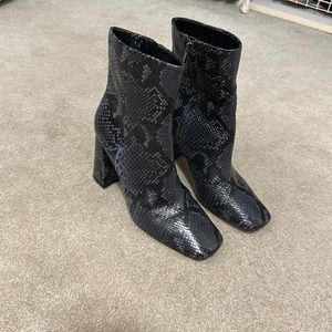Sam Edelman blue snakeskin booties
